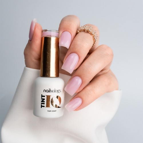 Clavier Nailsology TintIQ Top Coat Pinky Promise TT03 lakier nawierzchniowy eleganckie mleczne wykończenie