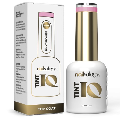 Clavier Nailsology TintIQ Top Coat Pinky Promise TT03 lakier nawierzchniowy eleganckie mleczne wykończenie