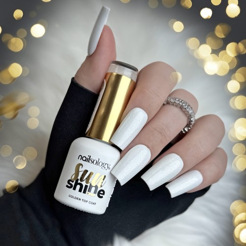 Clavier Nailsology Top brokatowy do paznokci hybrydowych Sun Shine złoty blask