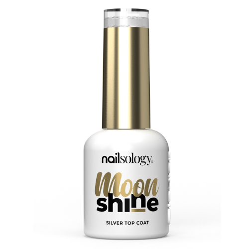 Clavier Nailsology Top brokatowy do paznokci hybrydowych Moon Shine, srebrny blask