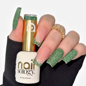 Clavier - Nailsology Lakier Hybrydowy z efektem Flash, brokatowy, Green Twilight 128, 8ml