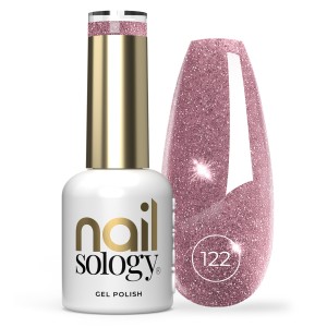 Clavier - Nailsology Lakier Hybrydowy brokatowy z efektem flash, Princess Pink 122, 8ml