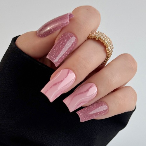 Clavier Nailsology Lakier Hybrydowy brokatowy z efektem flash Princess Pink 122, efekt lśniącej tafli