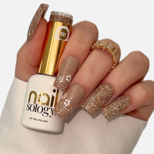 Clavier Nailsology lakier hybrydowy Rose Goddess 121 brokatowy efekt flash