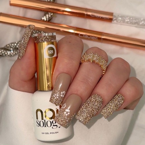 Clavier Nailsology lakier hybrydowy Rose Goddess 121 brokatowy efekt flash