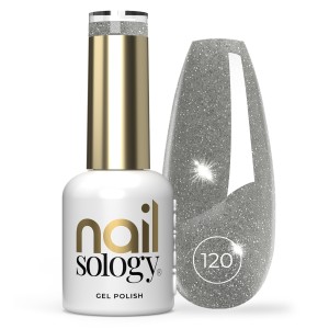 Clavier - Nailsology Lakier brokatowy z efektem Flash, hybrydowy, Silver Divine 120, 8ml