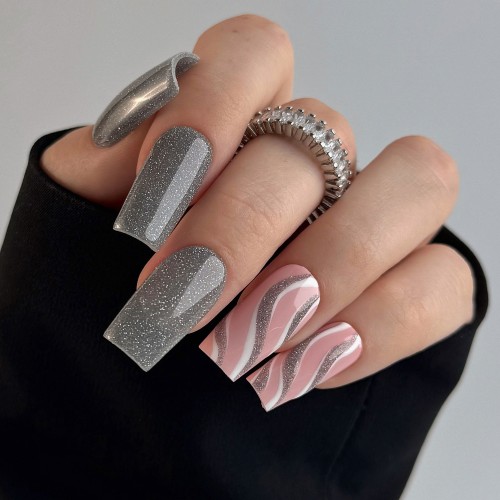 Clavier Nailsology Lakier hybrydowy Silver Divine 120 z efektem flash