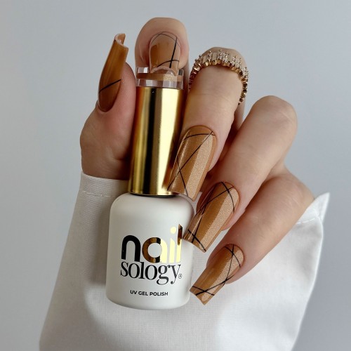 Clavier Nailsology Golden Caffè 056 lakier hybrydowy do paznokci z połyskiem