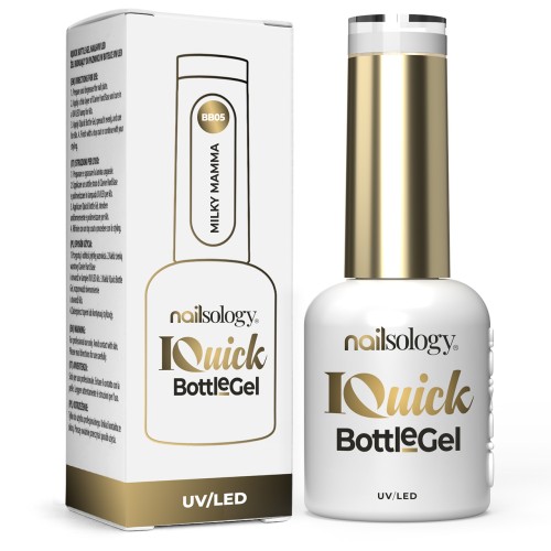 Clavier - Nailsology Żel budujący do paznokci w butelce, IQuick Bottle Gel, Milky Mamma BB05, 8ml