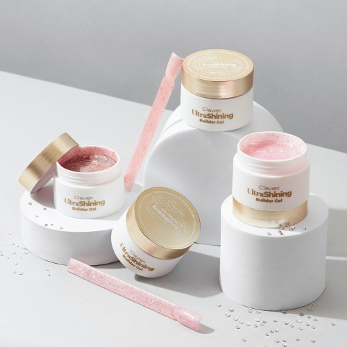 Clavier Ultra lśniący żel budujący UltraShining Builder Gel, Glitter & Flakes 01 Say My Name, 30g