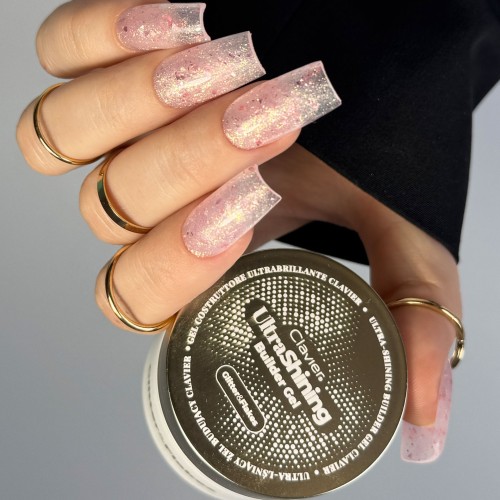 Clavier Ultra lśniący żel budujący UltraShining Builder Gel, Glitter & Flakes 01 Say My Name, 30g