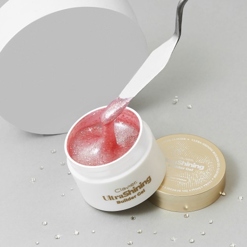 Clavier Ultralśniący żel budujący UltraShining Builder Gel, Glitter & Flakes 04 Call Me Queen, 30g