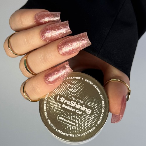 Clavier Ultralśniący żel budujący UltraShining Builder Gel, Glitter & Flakes 04 Call Me Queen, 30g
