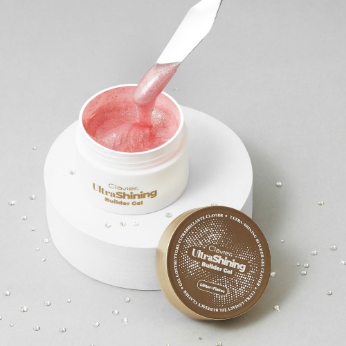 Clavier Ultralśniący żel budujący UltraShining Builder Gel, Glitter & Flakes 02 Principessa, 30g