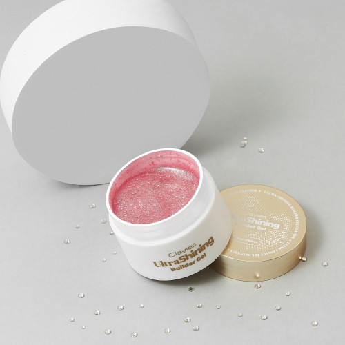 Clavier Ultralśniący żel budujący UltraShining Builder Gel, Glitter & Flakes 02 Principessa, 30g