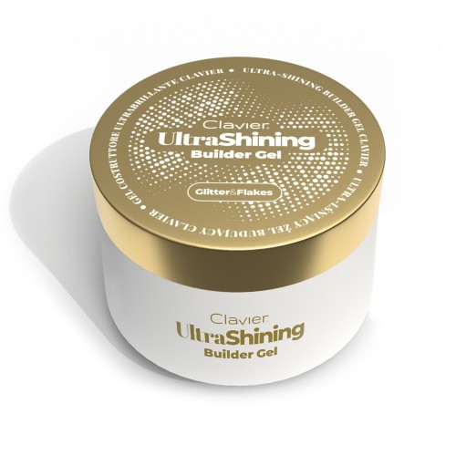 Clavier Ultralśniący żel budujący UltraShining Builder Gel, Glitter & Flakes 03 Your Bestie, 30g