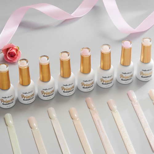 Clavier - Nailsology Zestaw żeli budujących w butelce Bottel Gel Princess 8szt, do przedłużania paznokci, do lakierów hybrydowych.