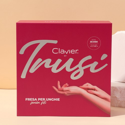 Clavier Frezarka mobilna by Trusi, akumulatorowa do paznokci 65W 35000 RPM, różowa