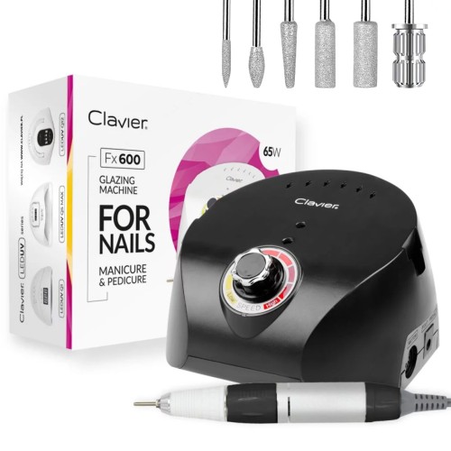 Clavier Frezarka do paznokci, Manicure 65 W FX 600 czarna, 65 W