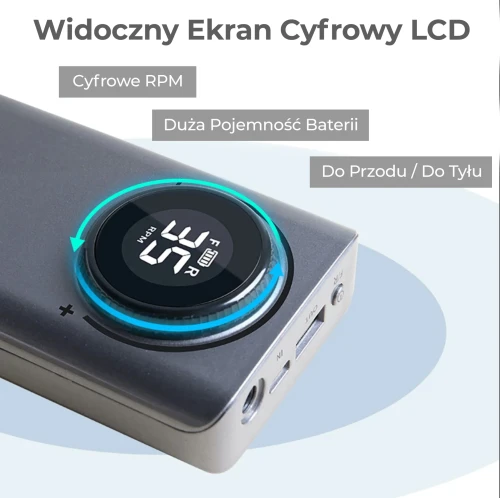 Clavier Frezarka Mobilna, Akumulatorowa do Paznokci, Manicure, 30W 35000 RPM, srebrna