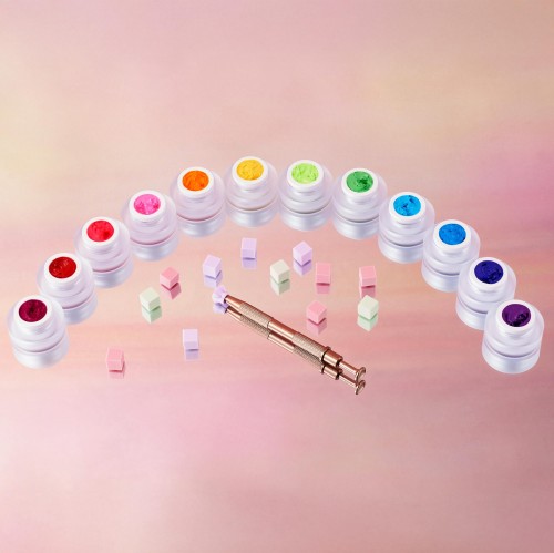 Clavier Nailsology Zestaw żeli 3w1 Baby Boomer Ombre Rainbow stylizacja paznokci