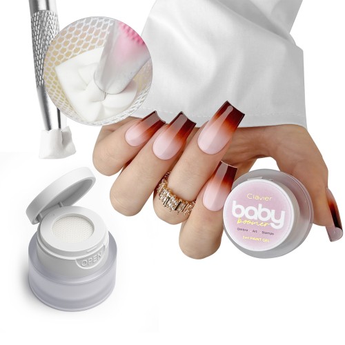 Clavier Baby Boomer Żel 3w1 do paznokci ombre nail art stamping