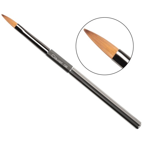 Clavier Pędzelek do akrylu zdobień akrylowych akwarelowych 08 srebrny 10mm