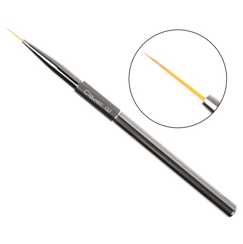 Clavier Pędzelek do zdobień paznokci cienki Nail Art 02 srebrny 12mm