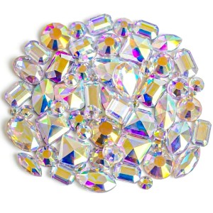 Clavier Cyrkonie Nail Diamond, kryształki, mix, silver
