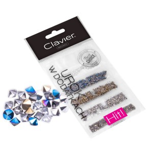 Clavier Cyrkonie do zdobień paznokci 5w1, 1440 szt. do manicure dżety 007/MIX