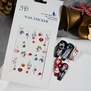 Clavier Naklejki do paznokci świąteczne 5D ozdoba nr SSD 0005 silver