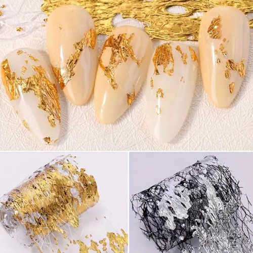 Clavier Folia metaliczna do paznokci złoto-czarna ozdoba do manicure
