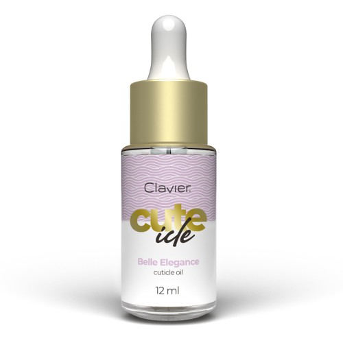 Clavier Oliwka do skórek, paznokci z pipetką CUTE ICLE, Belle Elegance, 12ml
