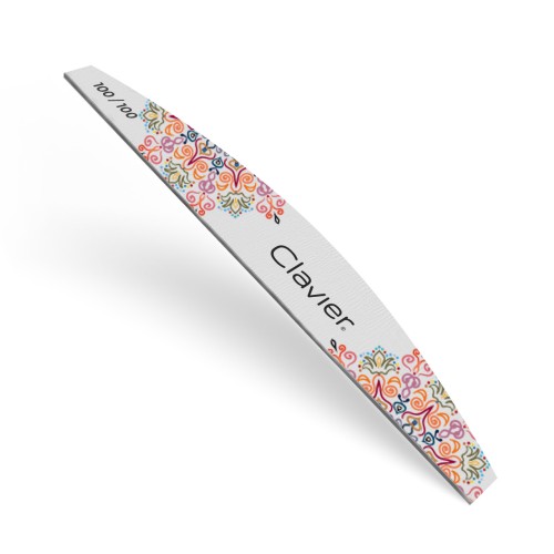 Clavier Pilnik do paznokci Mandala, łódka slim 100/100, szary 10szt.