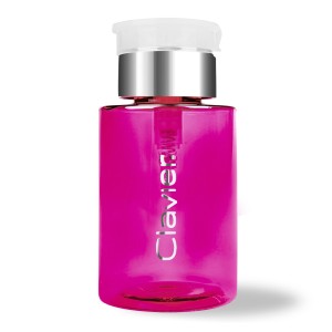 Clavier Dozownik z Pompką, na płyny, cleaner, aceton różowo srebrny/ transparentny, 180 ml, 1 szt.