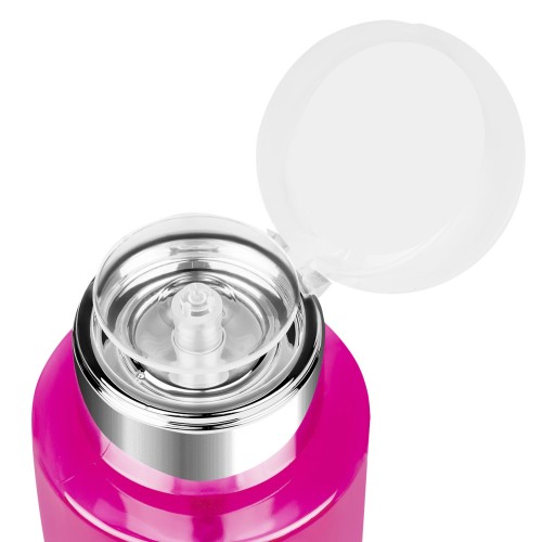 Clavier Dozownik z Pompką, na płyny, cleaner, aceton różowo srebrny/ transparentny, 180 ml, 1 szt.