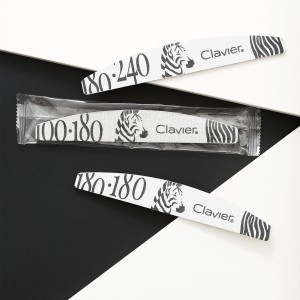 Clavier Pilnik do paznokci 180/180, Zeberka Łódka szary (bezpieczny pakiet) 10szt.