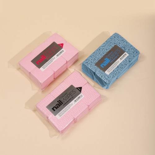 Clavier Perforowane waciki do paznokci, bezpyłowe Nail Wipes 600 szt., niebieskie