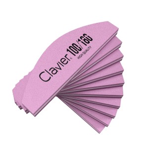 Clavier Mini Buffer do paznokci, Łódka gradacja 100/180 róż 10 szt.