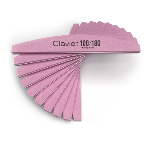 Clavier Polerka do paznokci, Łódka gradacja 100/180 różowa 10szt.