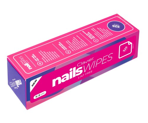 Clavier Waciki do paznokci, bezpyłowe Nail Wipes 325 szt.