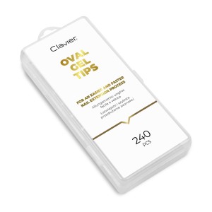 Clavier Miękkie tipsy do przedłużania paznokci Oval Gel Tips, formy górne, 240szt.