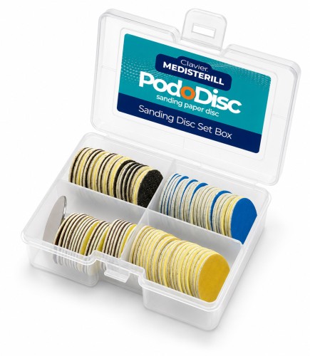 Clavier MediSterill/PodoDisc, Pedicure, nośnik + nakładki /80(20szt.), 150(20szt.), 180(20szt.), 240(20szt.)/ 25mm