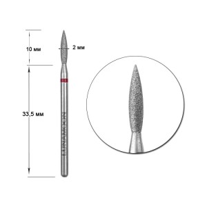 Lunamoon Frez diamentowy płomyk czerwony 2,0 mm