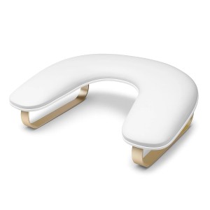 Podpórka pod dłonie do manicure owal – super soft, biało-złota