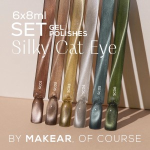 Makear Zestaw Silky Cat Eye Lakier hybrydowy 6x8 ml