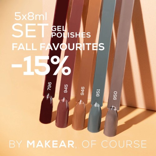 Makear Zestaw Fall Favourites, Lakiery hybrydowe 5x8 ml