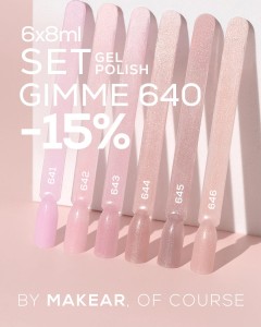 MAKEAR Zestaw Gimme 640 6x Lakier hybrydowy 8 ml