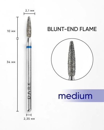 Freza DARK Tapered Flame 2.1 x 10 mm (niebieska)