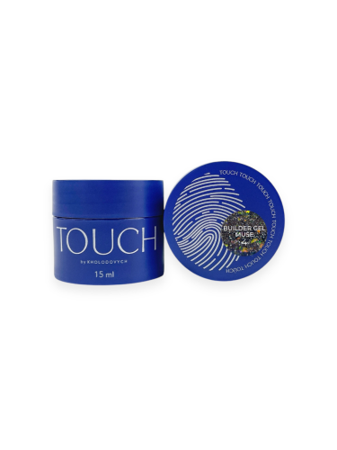 TOUCH Muse builder gel 04 - srebrny odblaskowy żel budujący z płatkami yuki, 15 ml (SALE)
